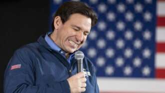 Florida Gov. Ron DeSantis speaking at a January town hall in Derry, New Hampshire | Matias J. Ocner/TNS/Newscom