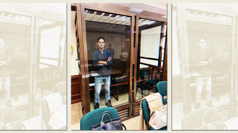 Evan Gershkovich in a Moscow court. | EyePress/Newscom